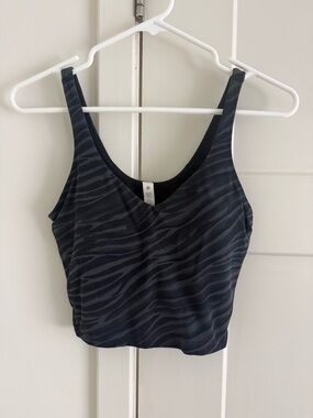LULULEMON Women's Dark Gray Zebra Print Cropped Tank Top
